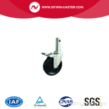 Đen cứng cao su giàn giáo bánh xe caster